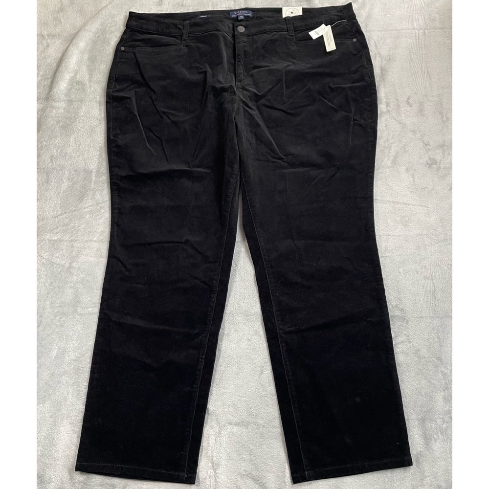 Talbots‎ Corduroy Pants 24W NWT Simply Flattering Straight Black Stretch